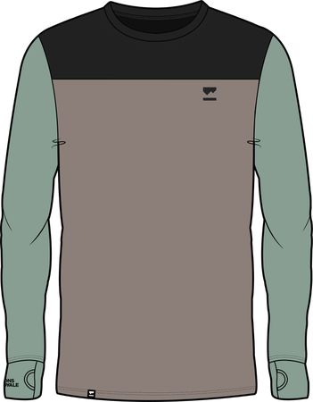 YOTEI Herren-Merino-Langarmshirt / dew/cinder/black / L