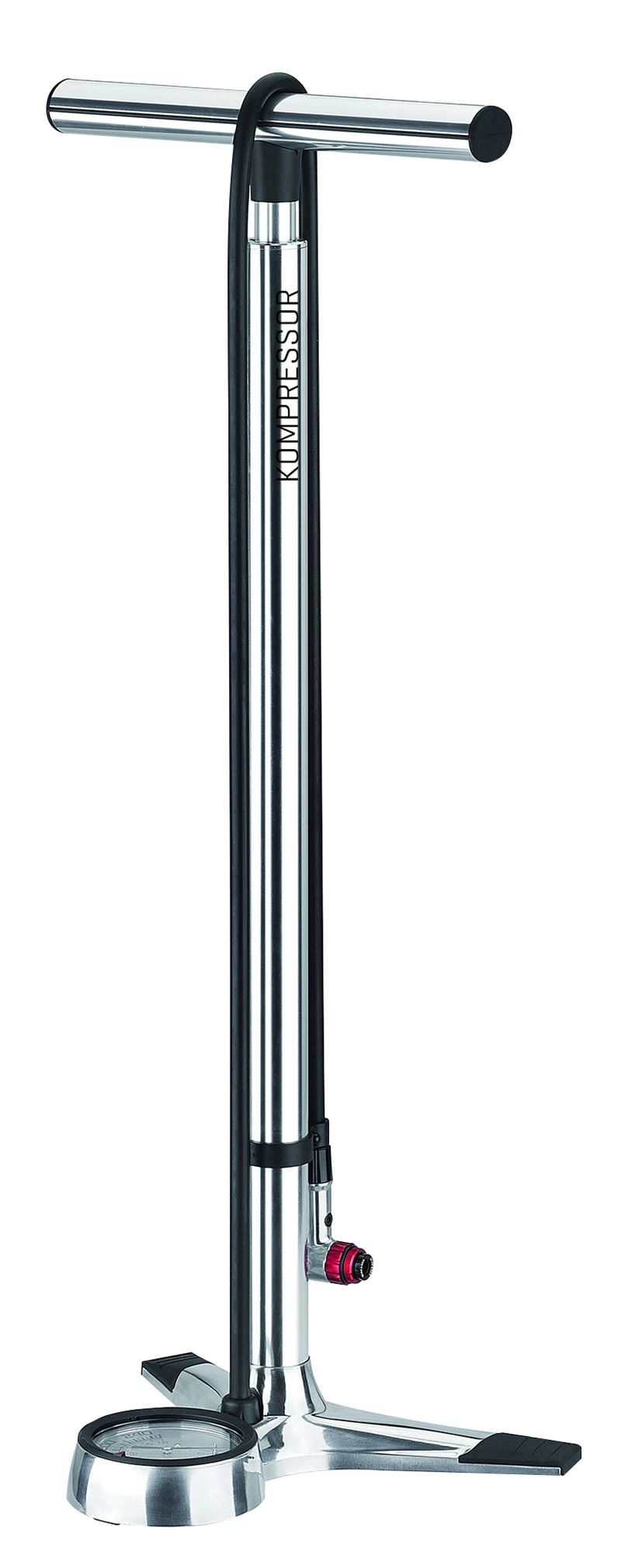 KOMPRESSOR Standpumpe aus Aluminium, 3" Manometer / silber