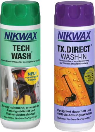 DUOPACK Waschmittel+Imprägnierung für Regenbekleidung / 2 X 300ML