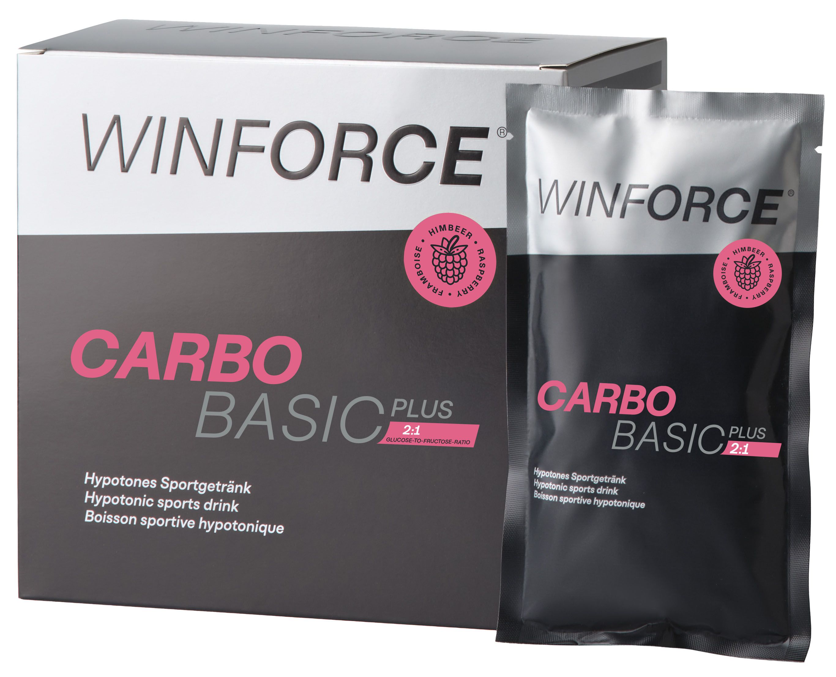 CARBO BASIC PLUS Sportgetränk, Box 10x60g / HIMBEER