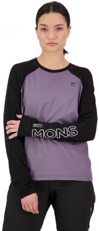 TARN WIND Damen-Merino-Langarmshirt mit Windschutz / shark/black / XS
