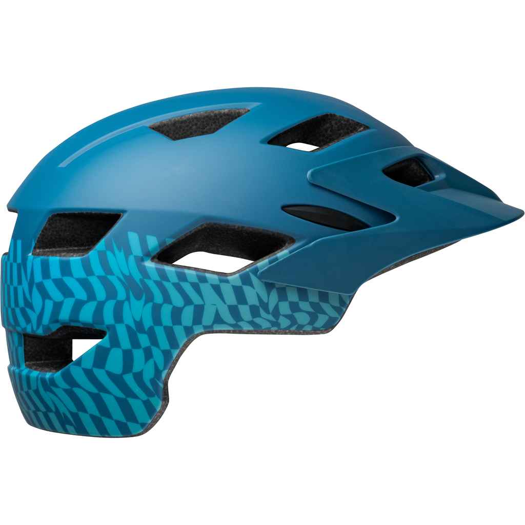 Sidetrack Child Helmet , matte blue wavy checks - Hauptansicht