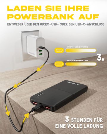 GRAVITY Powerbank / black / 10000mAh, 37W Output: 15W