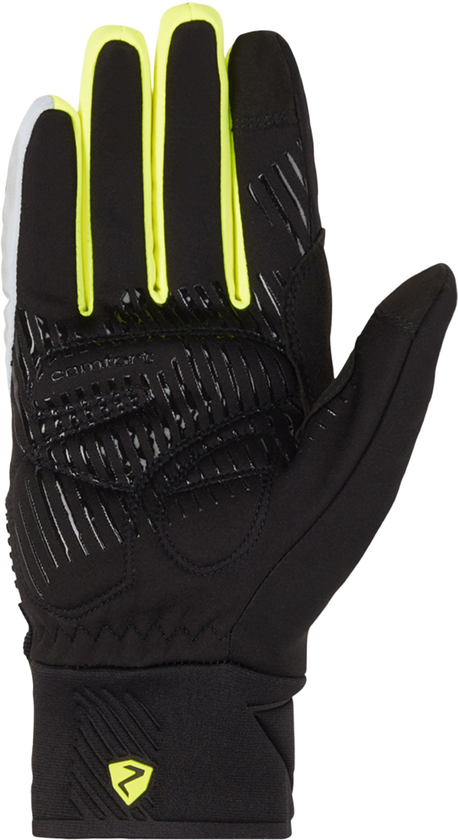 DIRICH TOUCH Unisex-Softshellhandschuhe / black/poison yellow / L=9