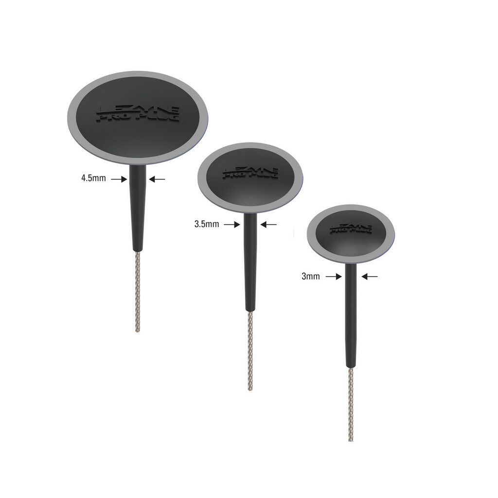 Tubeless Pro Plugs / 3, 3.5, 4.5mm, Schleifpads, tuben