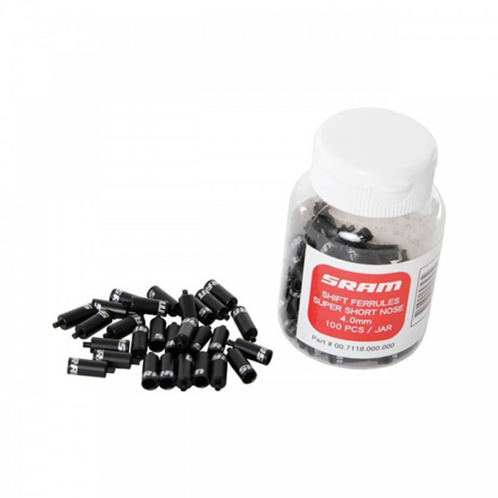 Shift Cable End Caps 4mm super-short nose Qty 100 / black
