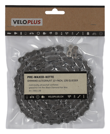 PRE-WAXED-KETTE / silber / Shimano Ultegra/XT 12fach, 126 Glieder