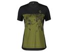 TRAIL FLOW ZIP Damen-Kurzarmtrikot / black/fir green / XS