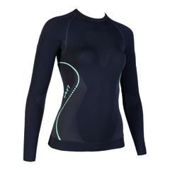 EVOLUTYON Damen-Langarmshirt / charcoal/anthracite/aqua / XS