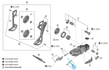 RD-M9250 Endeinstellschraube und Platte