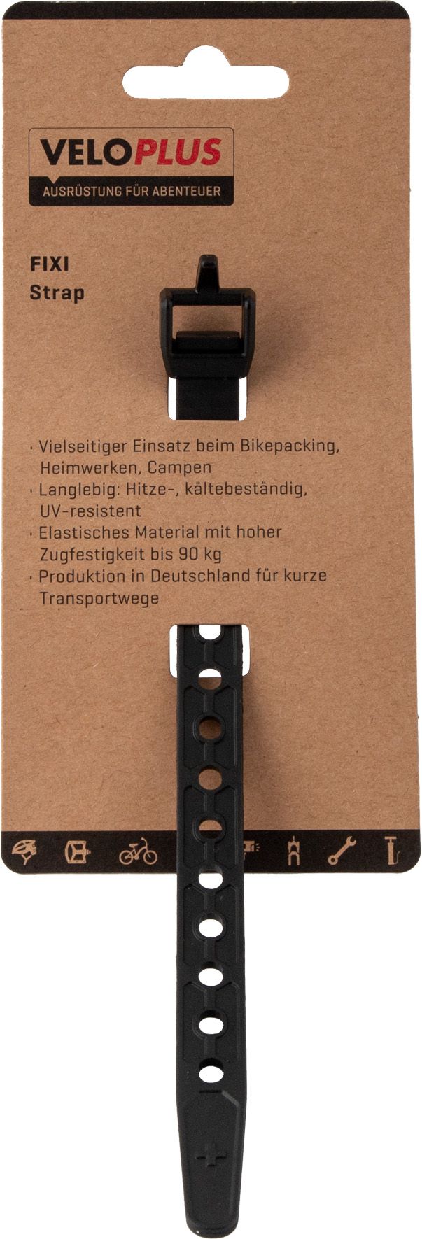 FIXI Strap Spannriemen schmal / schwarz / 18cm