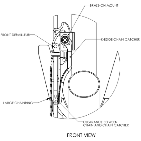 K-EDGE Road Braze-on Chain Catcher / black / one size