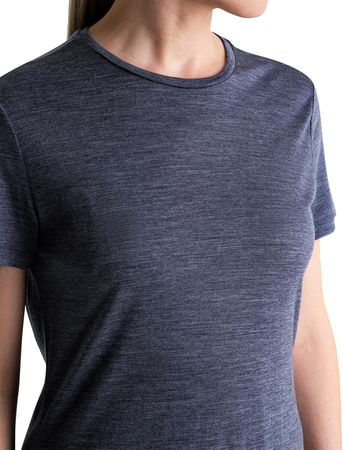 SPHERE III Damen-Merino-Kurzarmshirt / midnight navy hthr / XL