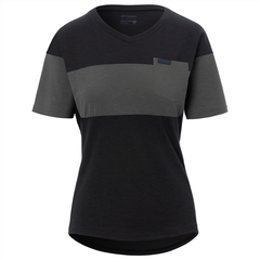 RIDE Damen-Gravel-Kurzarmshirt / black/charcoal / XL