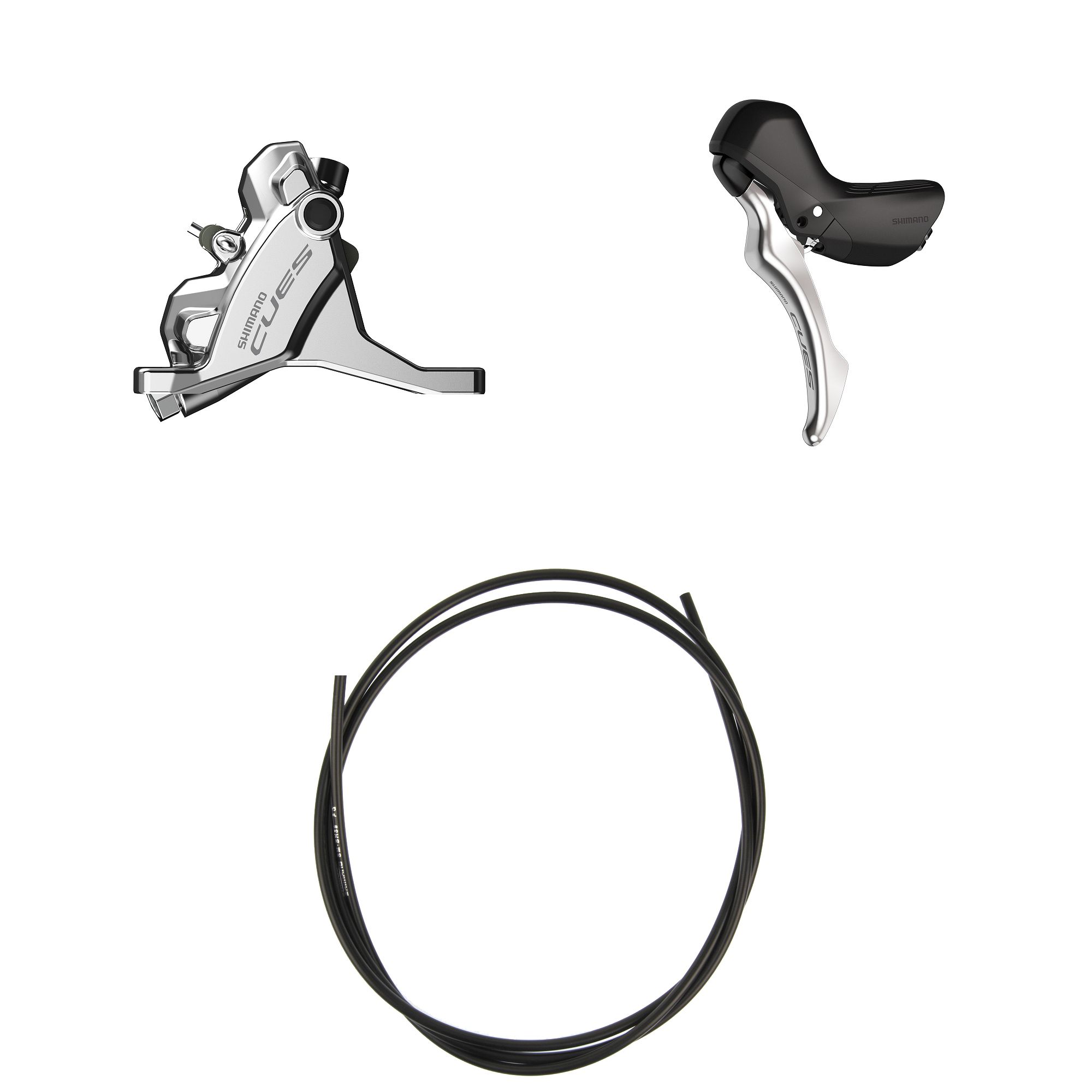 Scheibenbremsen-Set CUES BR-U6030 mit ST-U6030 / silber / vorne, Hebel links, bremsen, 100 cm