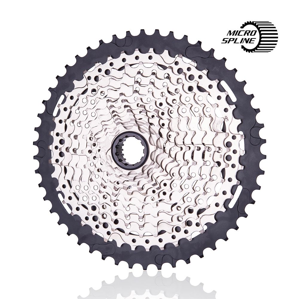 KASSETTE 12-fach, 10-50 Z. für Shimano Microspline / silber_schwarz / 10-50 Zähne