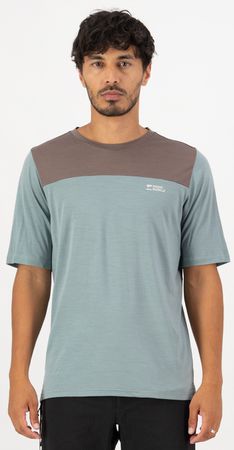 DIVERSION Herren-Merino-Kurzarmshirt / desert sage/iron / L