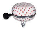 Polkadot Fahrradklingel 80mm / weiss/rot gepunktet