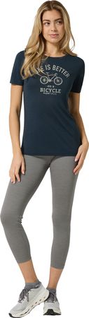 BETTER BIKE Damen-Merino-Kurzarmshirt / blueberry/feather / XL