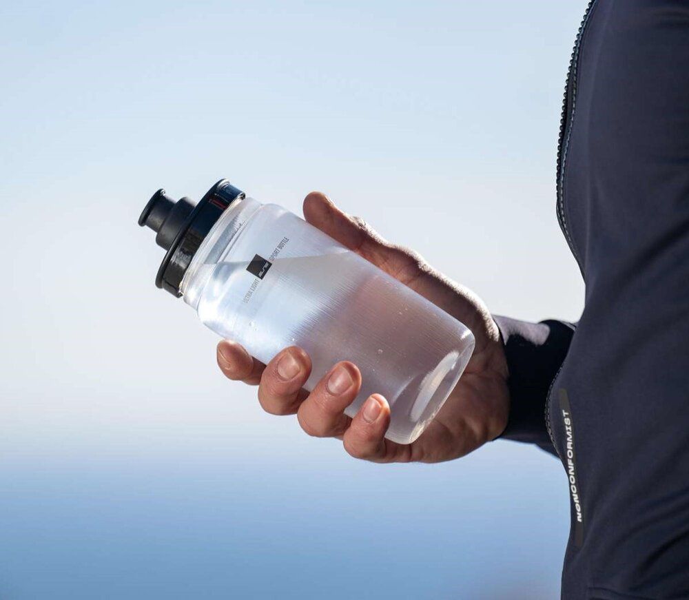 FLY TEX Bidon / clear, Deckel schwarz / 550 ml