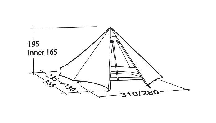 GREEN CONE, 4-Personen Zelt / Tipi / grün