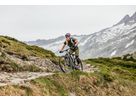 TRAIL FLOW ZIP Damen-Kurzarmtrikot / black/fir green / XS