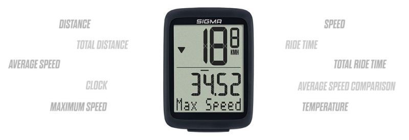 BC 10.0 WR Velocomputer mit Kabel / schwarz/weiss
