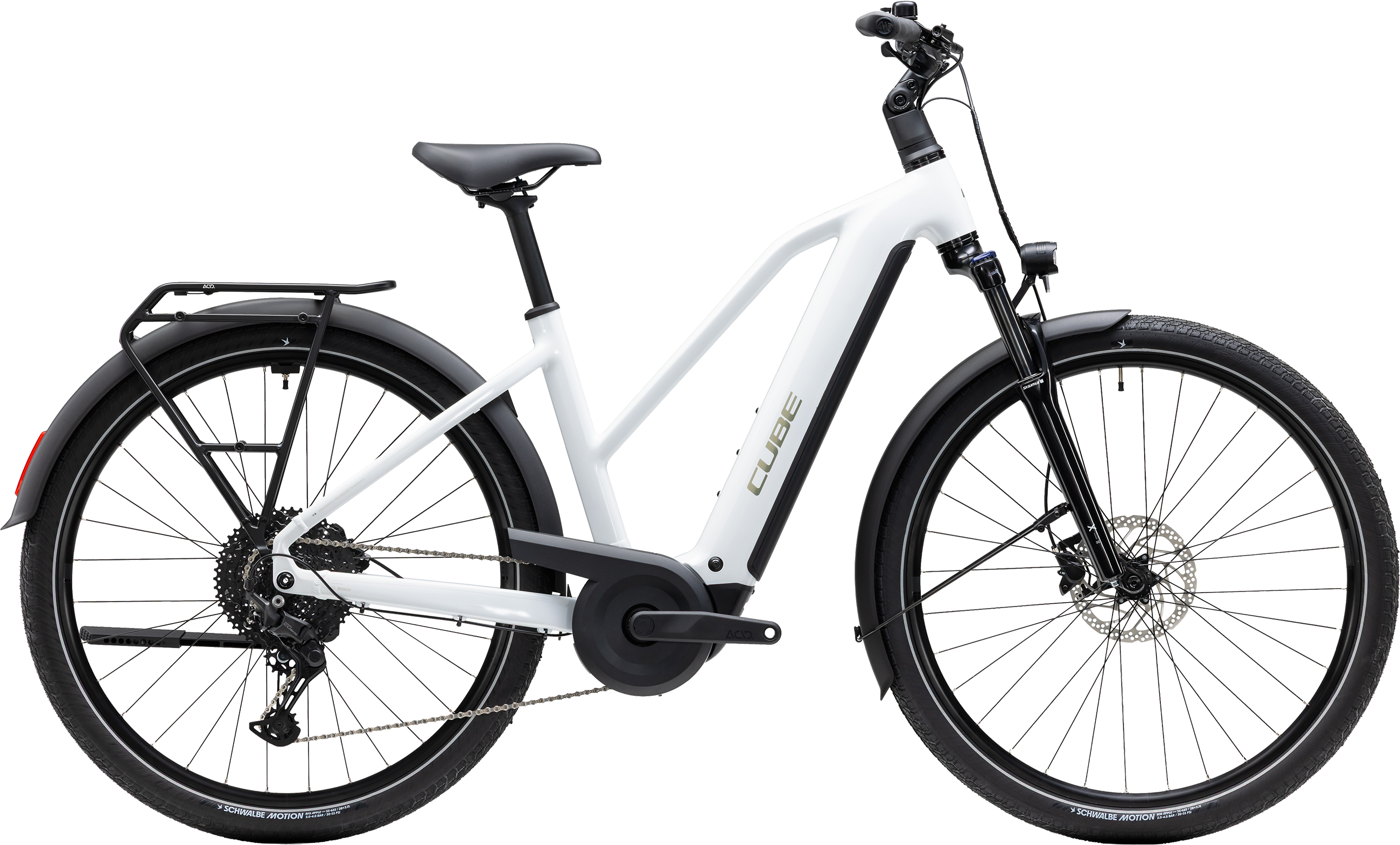 TOURING HYBRID ONE 600 Trapez E-City/Alltag / white / 46 CM