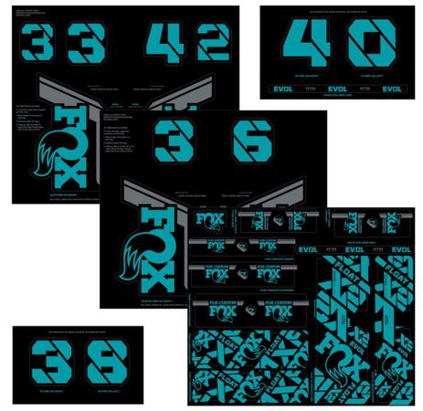 Decal 21 Custom Fork & Shock / turquoise