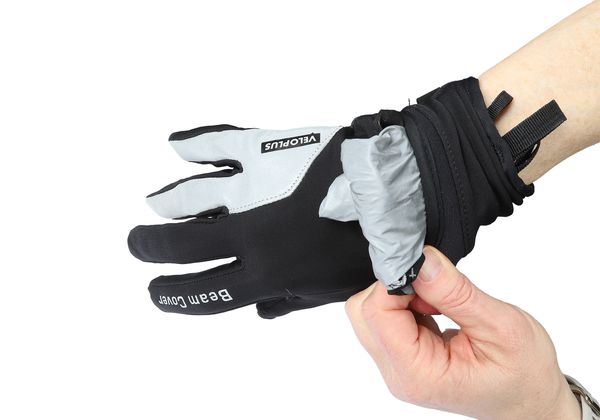 BEAM COVER Unisex-Handschuh mit reflektierender Schutzhülle / schwarz_silber / XL