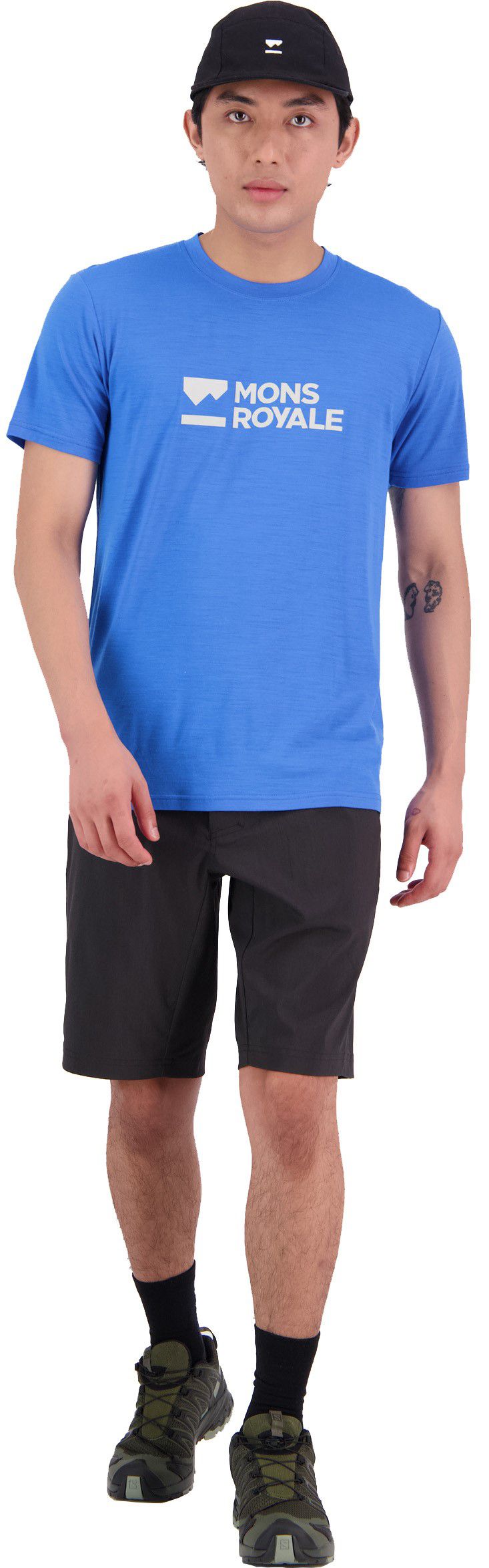ICON Herren-Merino-Kurzarmshirt / pop blue / S