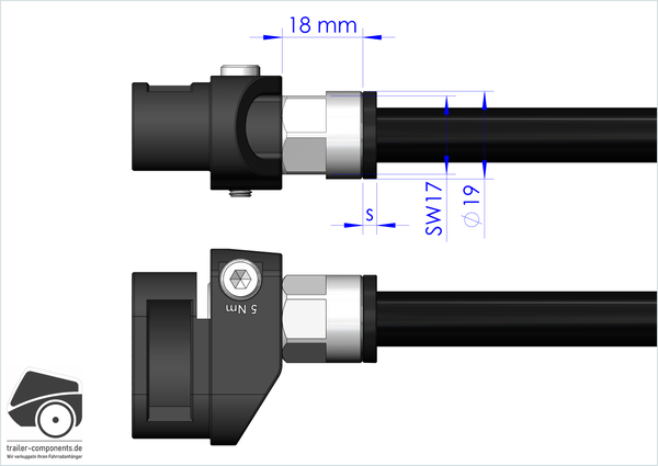 LEGGERO BECCO Steckachsenadapter für FOURMI / M12x1.0, 174mm
