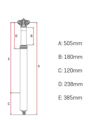 RAGE CIRCUIT 31.6 Variostütze / schwarz / 180mm