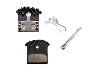J04C Ice-Tec Bremsbelag / Metall/Trägerplatte Alu mit Kühllamellen