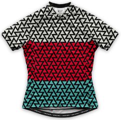 THE ASCENT Damen-Kurzarmtrikot / cream/red/aqua / S