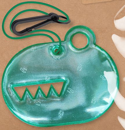 Soft Reflektoranhänger Kids / dinosaur green