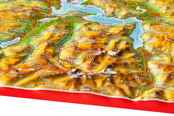 GEORELIEF ZENTRALSCHWEIZ 3D-Postkarte