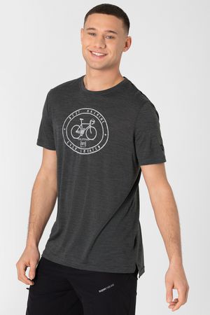 LA MAQUINA Herren-Kurzarm-Merino-Shirt / pirate grey melange / XXL