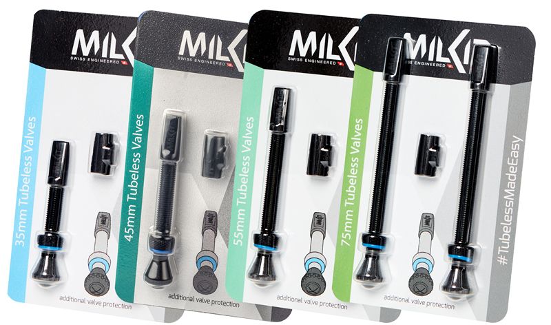 VALVE PACK MILKIT Tubeless Ventile / Schwarz / Ventil Set 75mm