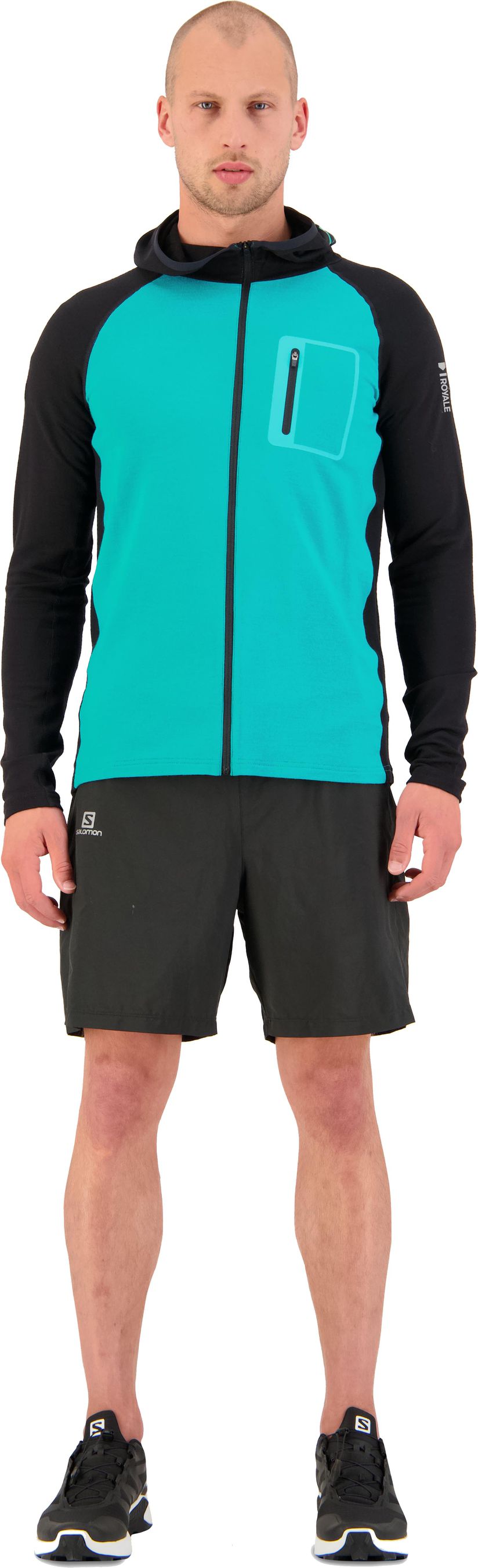 TRAVERSE Herren-Merino-Kapuzenjacke / marina/black / S