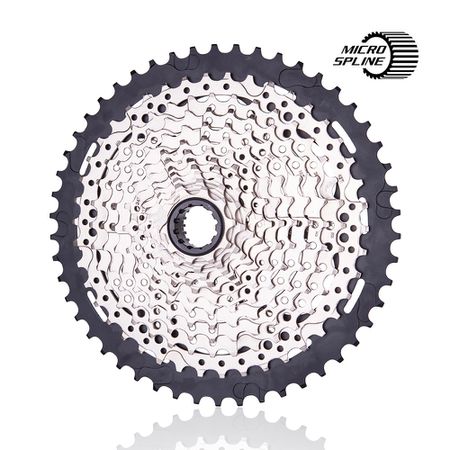 KASSETTE 12-fach, 10-50 Z. für Shimano Microspline / silber_schwarz / 10-50 Zähne