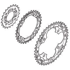 ALIVIO M410 HG 4-Arm-Kettenblätter 8-fach LØ 104 mm / silber / 32 Zähne