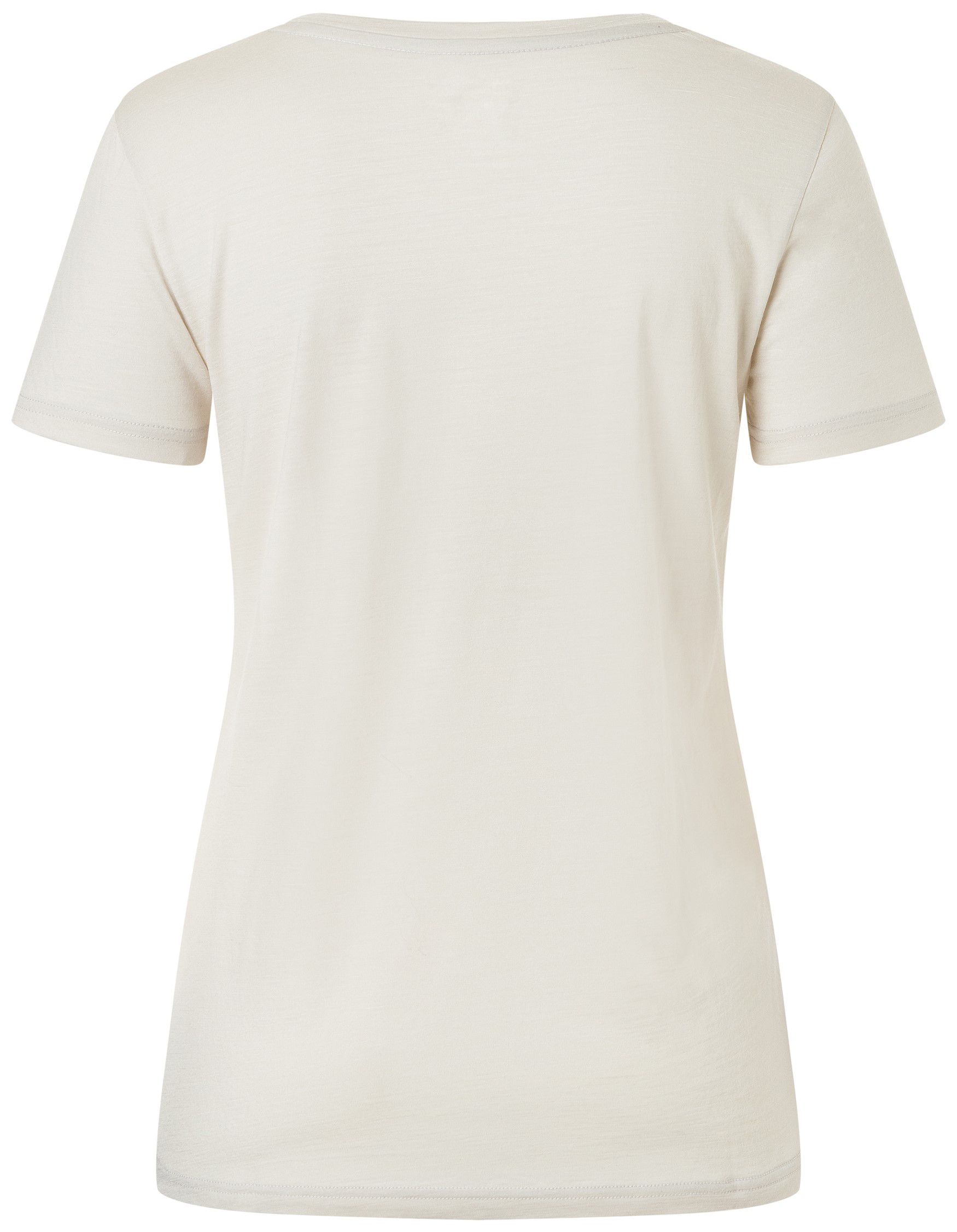 LETS RIDE BIO Damen-Kurzarm-Merino-Shirt / white stone melange/flint stone / XS