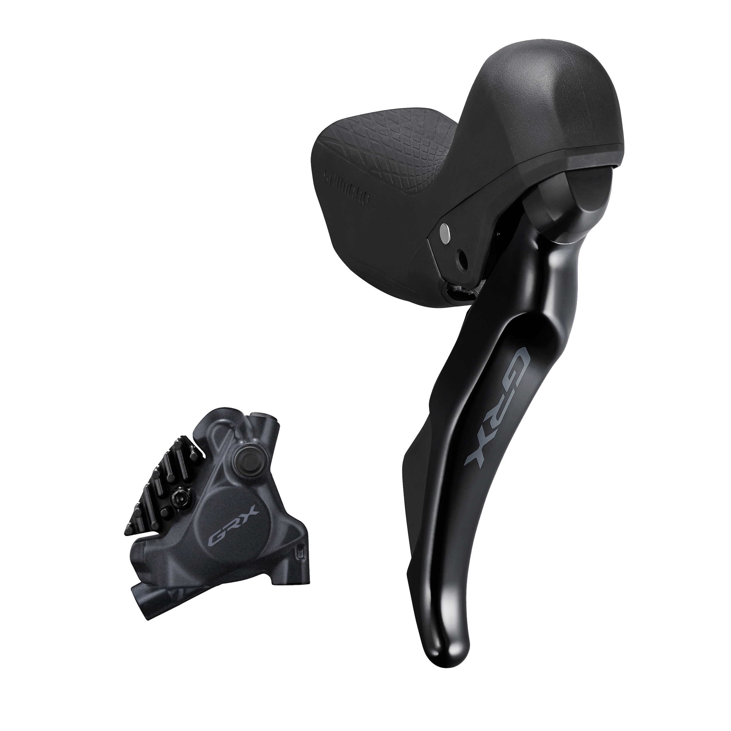 Scheibenbremsen-Set GRX BR-RX410 mit ST-RX400 / schwarz / hinten, Hebel rechts, 10, Flatmount/ohne Adapter, 170 cm