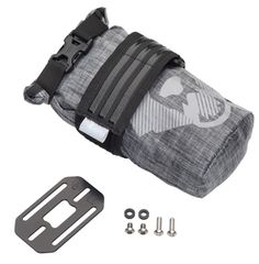 B-RAD TEKLITE ROLL-TOP BAG mit Montageplatte an Bidonhalterösen / grau / 1L
