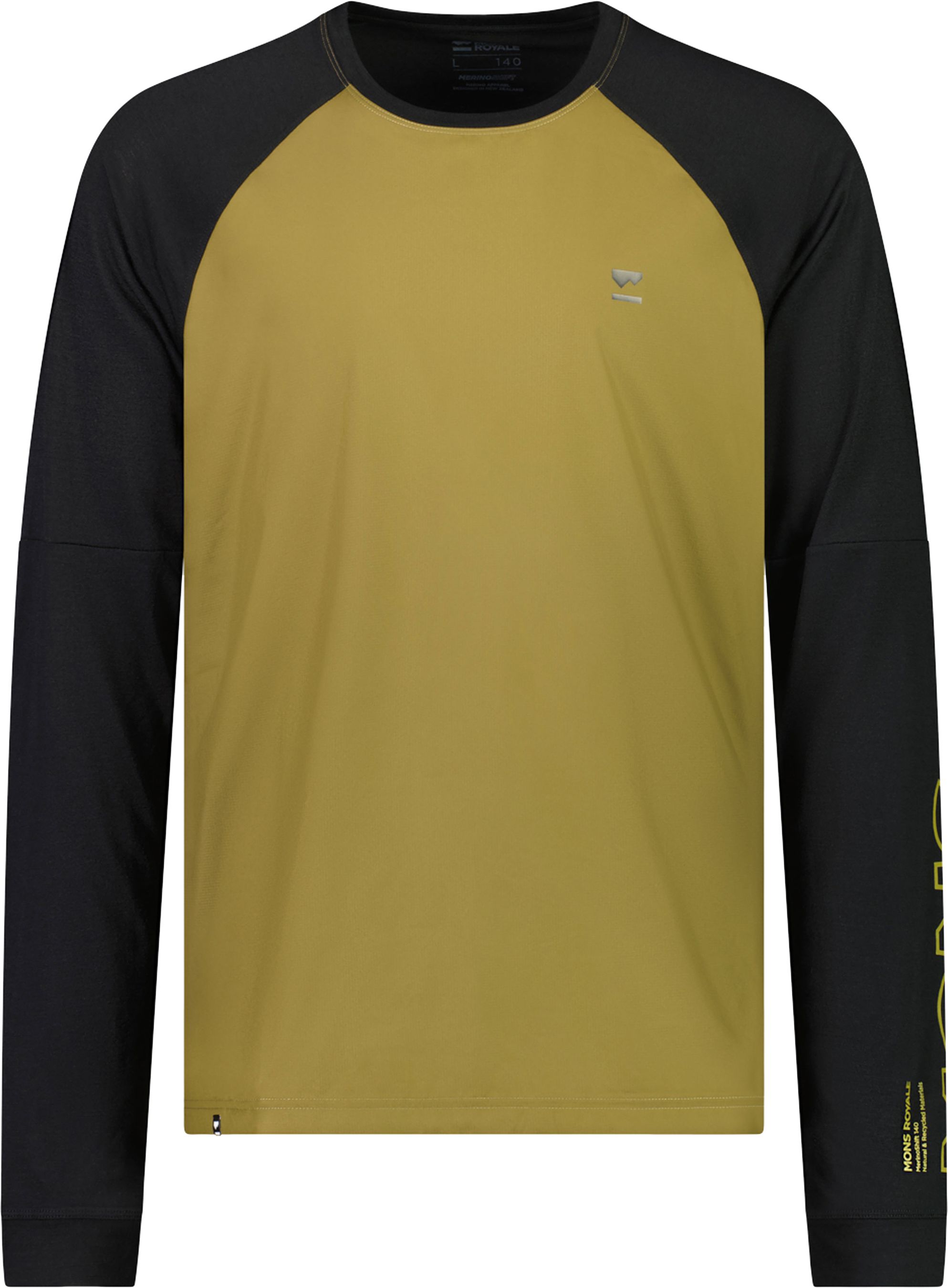TARN WIND Herren-Merino-Langarmshirt mit Windschutz / lichen/black / XXL