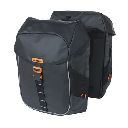Miles Tarpaulin Gepäckträger Doppeltasche / schwarz/orange