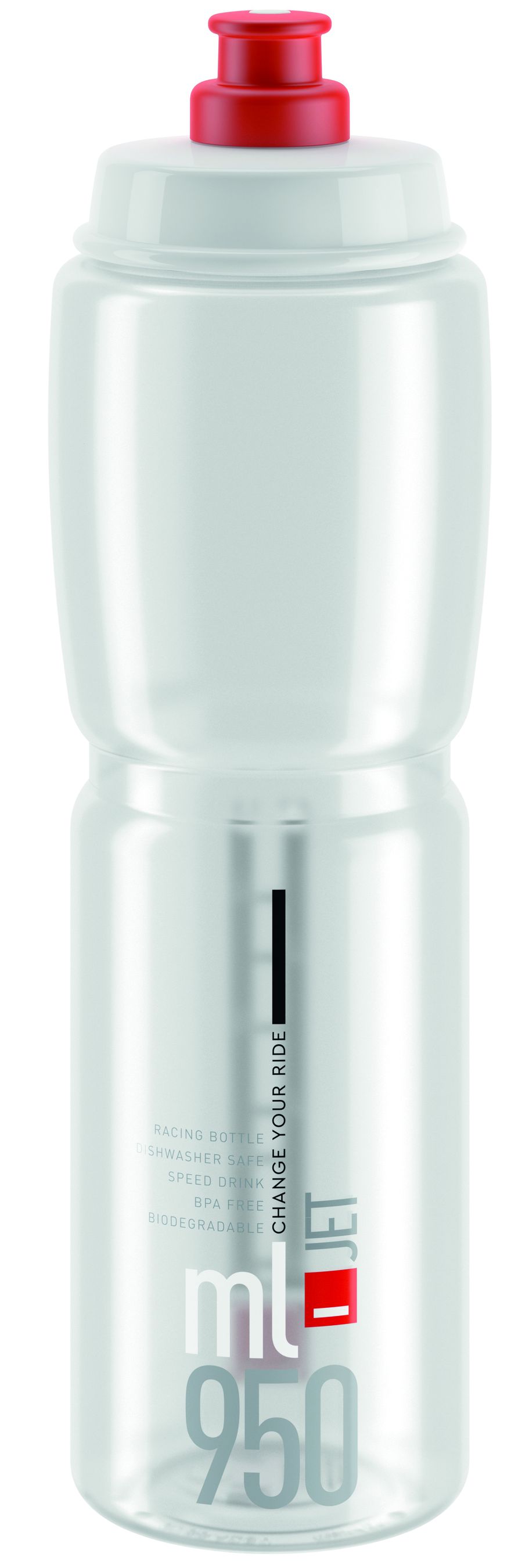 Bidon Jet transparent-rot / transparent-rot / 950 ml