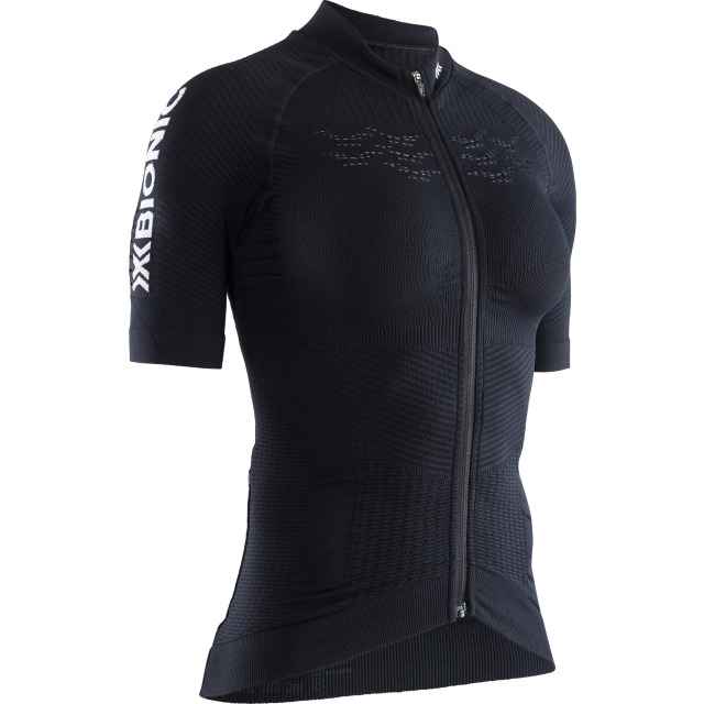 Women Effektor 4.0 Cycling ZIP Shirt SH SL , opal black / arctic white - Hauptansicht