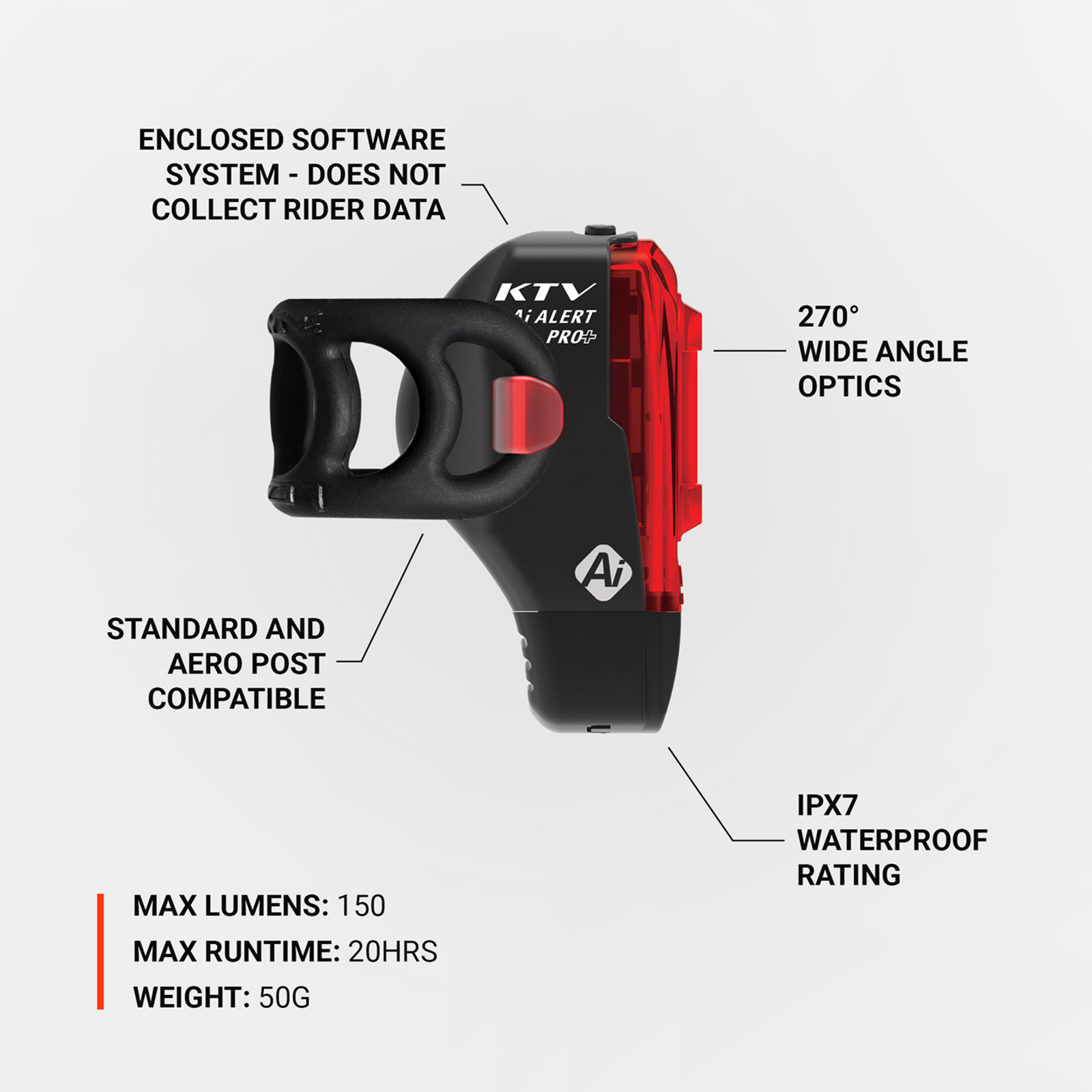 KTV Pro+ AI Alert Rear / black / one size